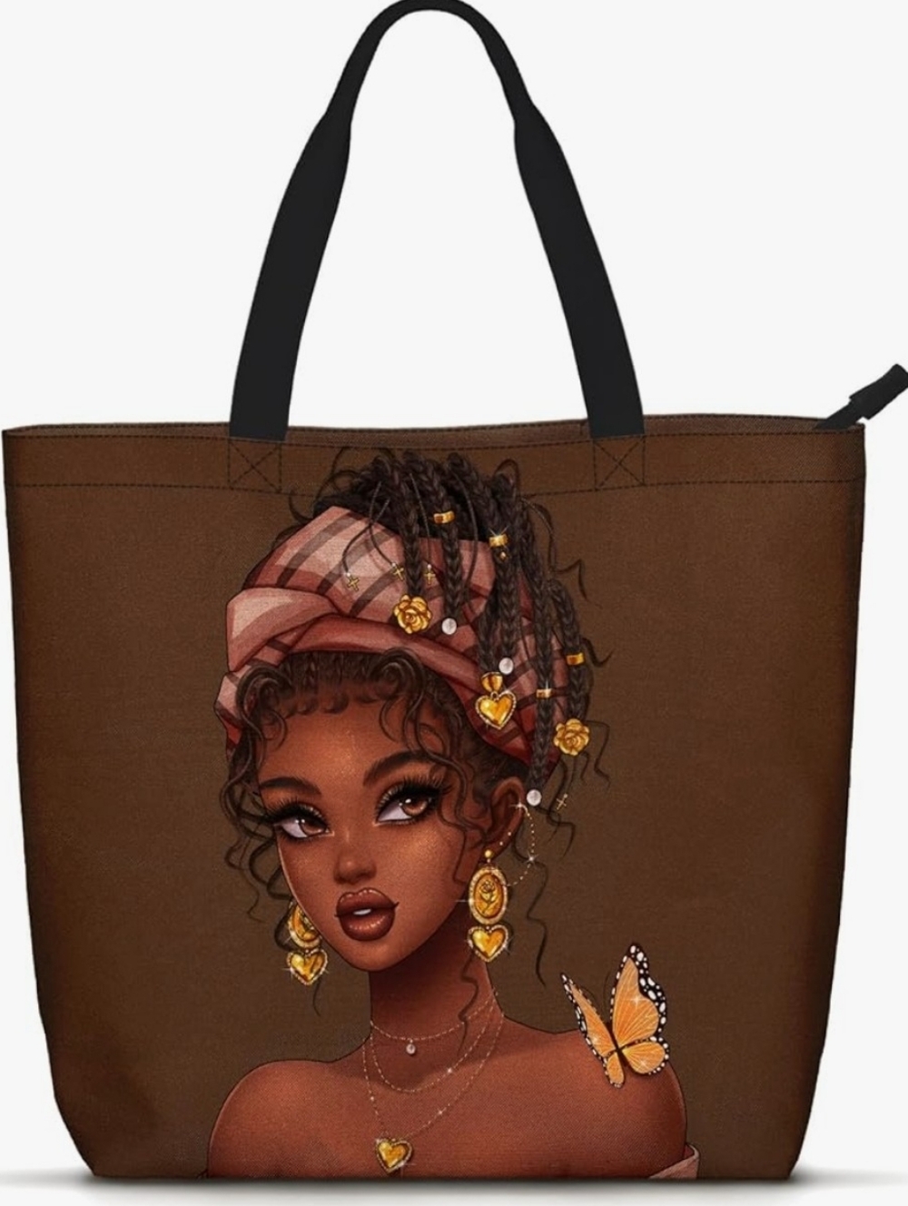 Afrocentric Tote Bag With Graphic Design NIP